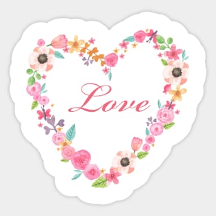 Heart love flowers Sticker